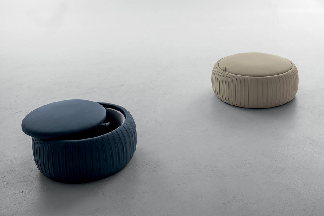 Plisse Pouf With Storage Ottomans + Stools Tonin Casa