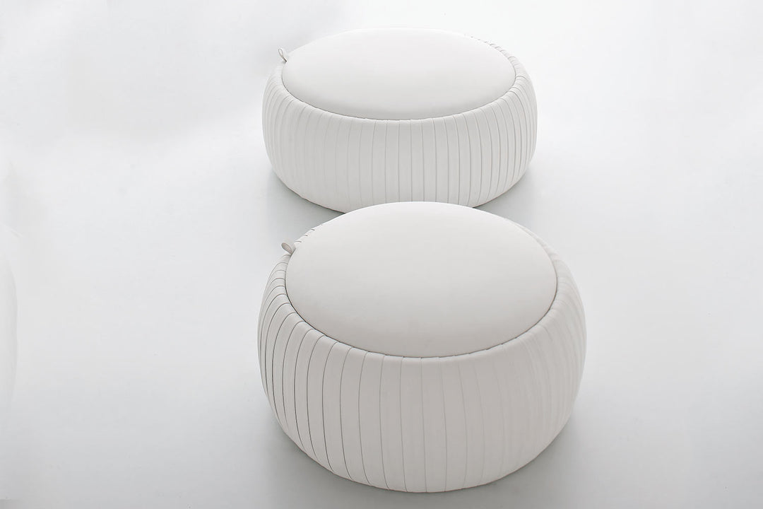 Plisse Pouf With Storage Ottomans + Stools Tonin Casa