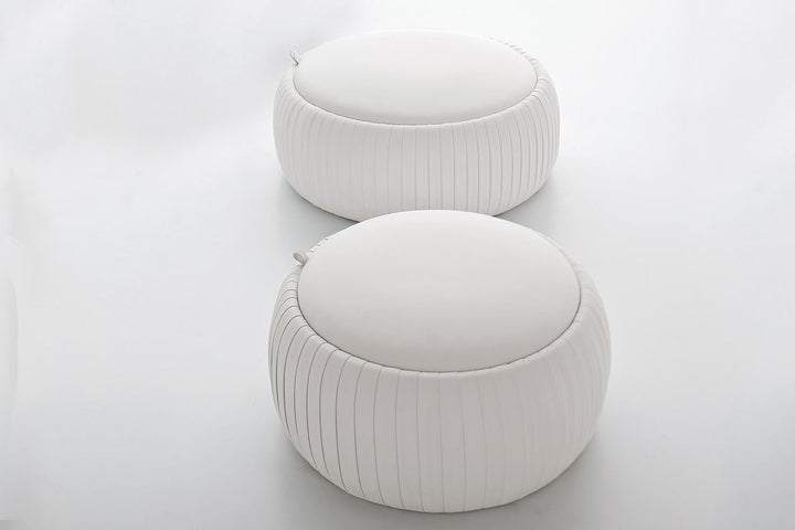 Plisse Pouf With Storage Ottomans + Stools Tonin Casa