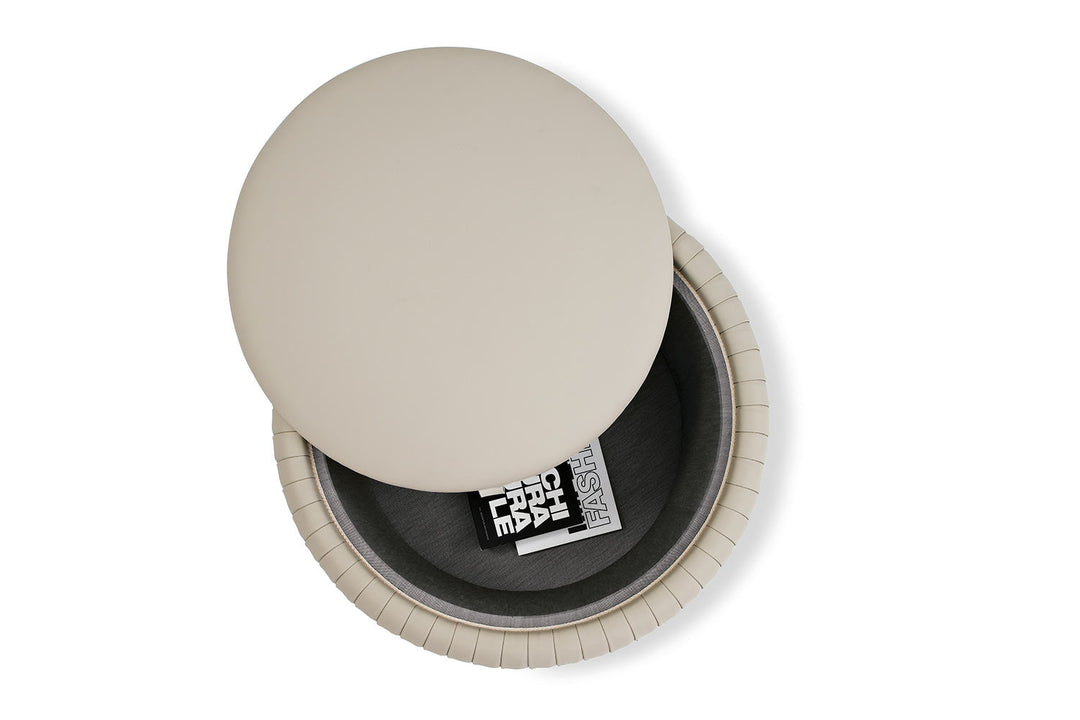 Plisse Pouf With Storage Ottomans + Stools Tonin Casa