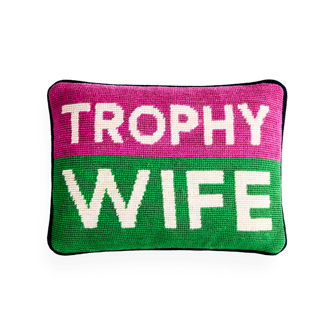Trophy Wife Needlepoint Pillow Jonathan Adler