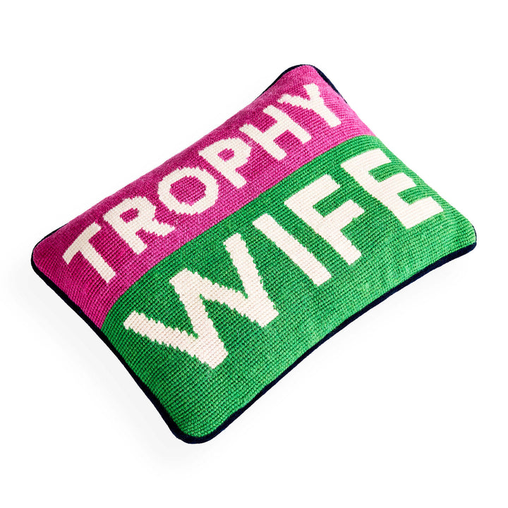 Trophy Wife Needlepoint Pillow Jonathan Adler