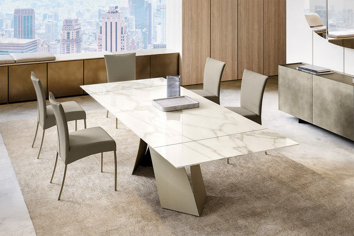 TWIST GLASS TOP EXTENDABLE DINING TABLE Dining Table Eforma