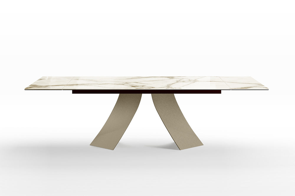 TWIST GLASS TOP EXTENDABLE DINING TABLE Dining Table Eforma