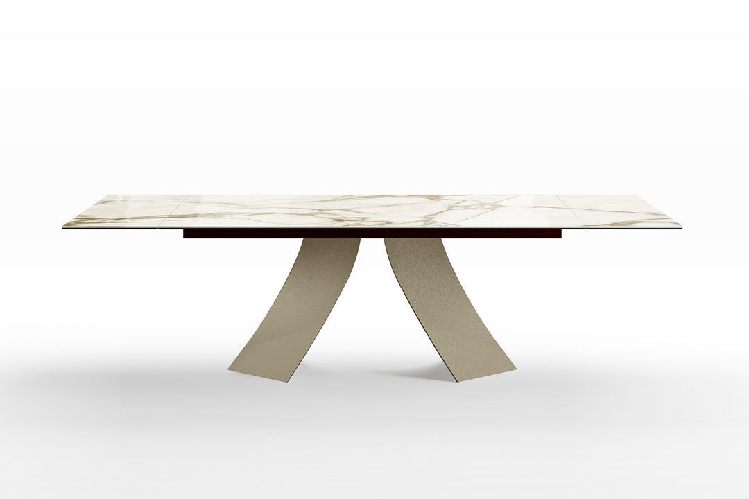 TWIST GLASS TOP EXTENDABLE DINING TABLE Dining Table Eforma