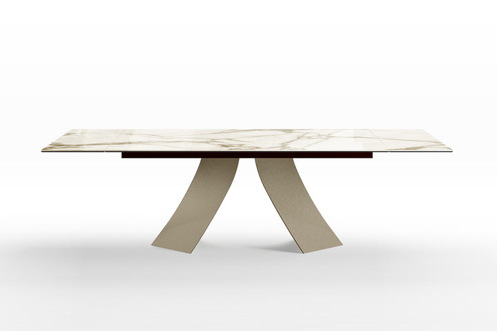 TWIST GLASS TOP EXTENDABLE DINING TABLE Dining Table Eforma