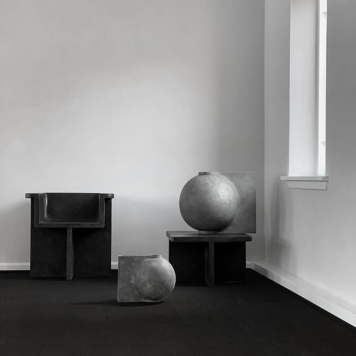 Offset Vase, Big - Dark Grey Vases 101 Copenhagen   