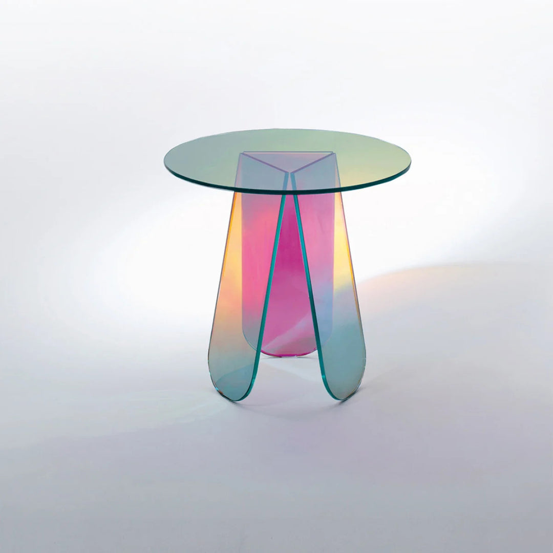 Shimmer Round End table Side Table Glas Italia   