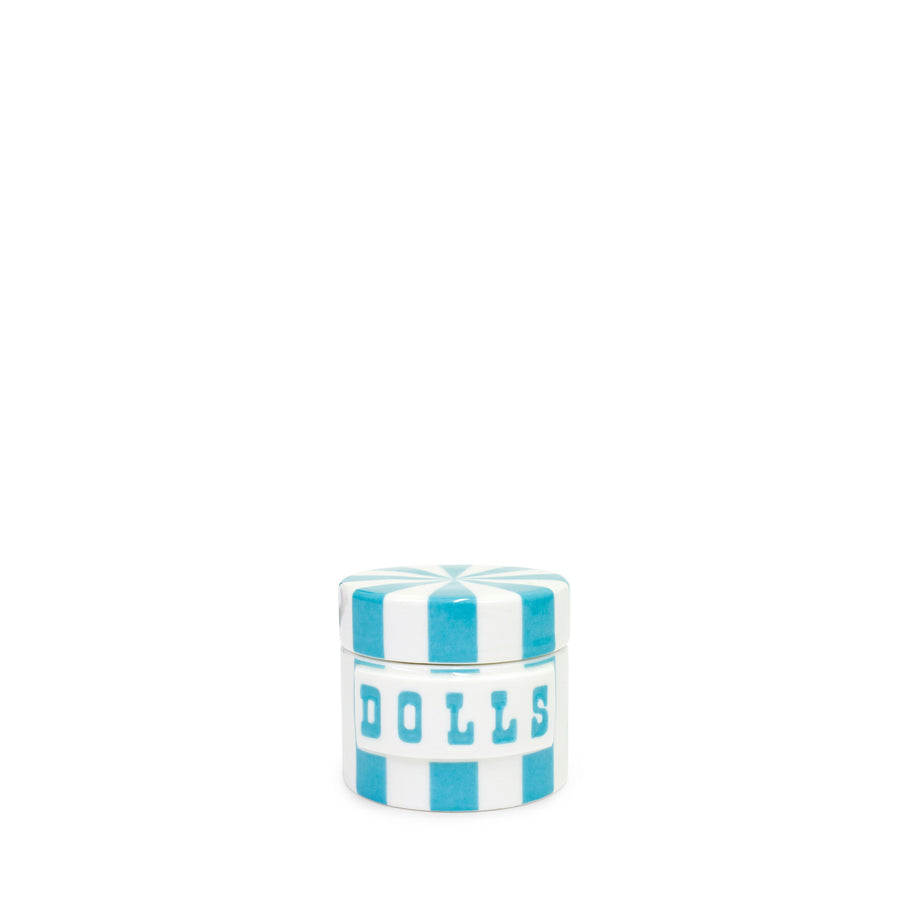 Vice Dolls Canister Jonathan Adler Light Blue and White