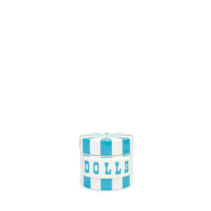 Vice Dolls Canister Jonathan Adler Light Blue and White