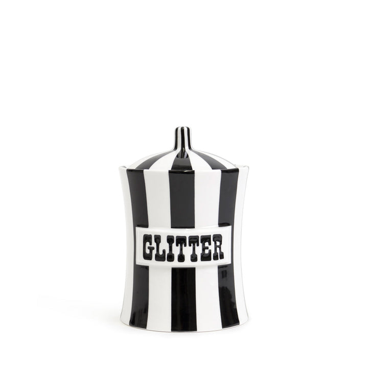Vice Glitter Canister Jonathan Adler Black and White