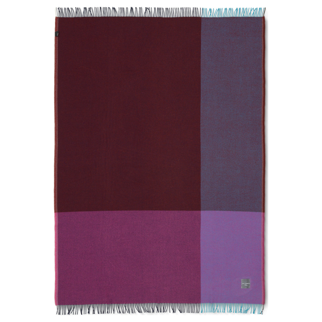 Color Block Throw Blanket Decor Vitra Blue / Bordeaux