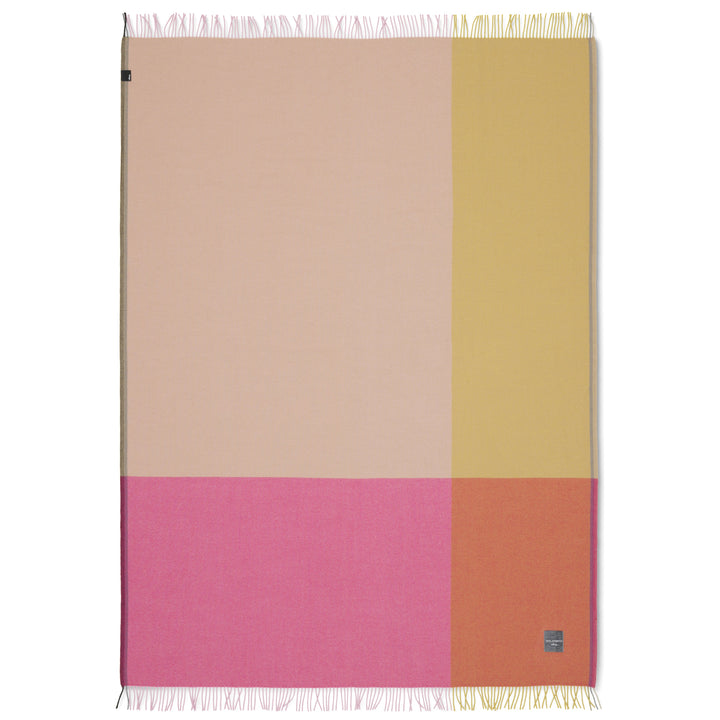 Color Block Throw Blanket Decor Vitra Pink / Beige