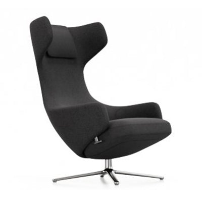 Grand Repos Lounge Chair Vitra Cosy 2 Merino Black Polished Aluminum Chair Only