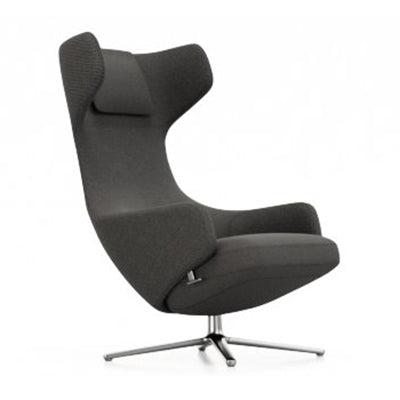 Grand Repos Lounge Chair Vitra Dumet Carbon / Black Polished Aluminum Chair Only