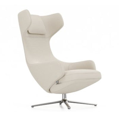 Grand Repos Lounge Chair Vitra Dumet Ivory Melange Polished Aluminum Chair Only