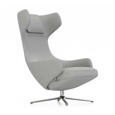 Grand Repos Lounge Chair Vitra Dumet Pebble Melange Polished Aluminum Chair Only