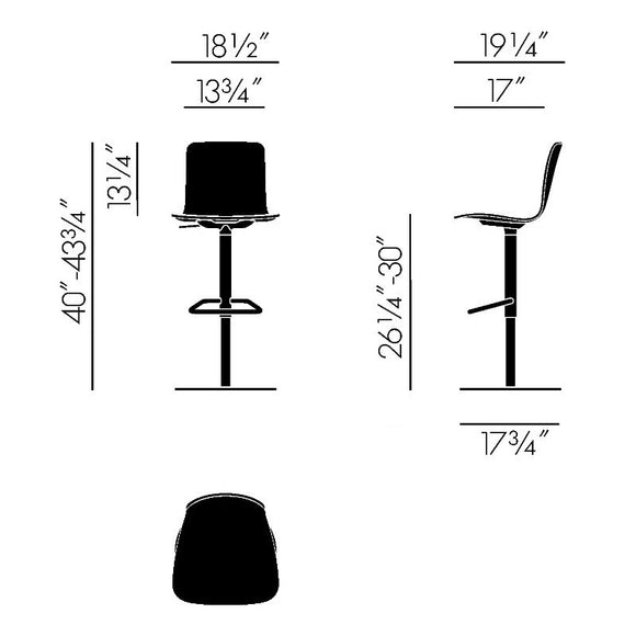 HAL Ply Barstool Furniture Vitra