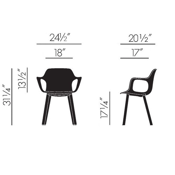 HAL Wood Armchair Chairs Vitra