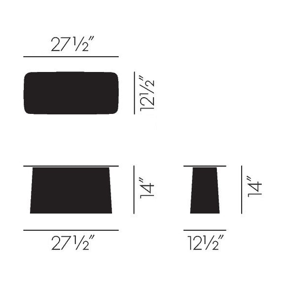 Metal Rectangular Side Table Accent Tables Vitra