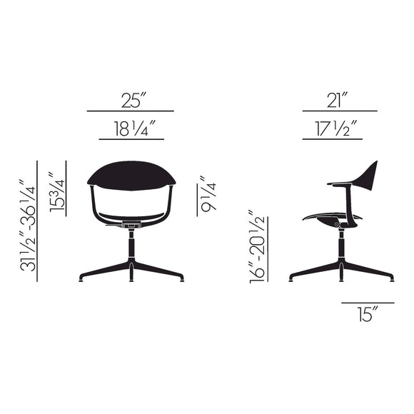 Mynt Plastic Task Chair Chairs Vitra