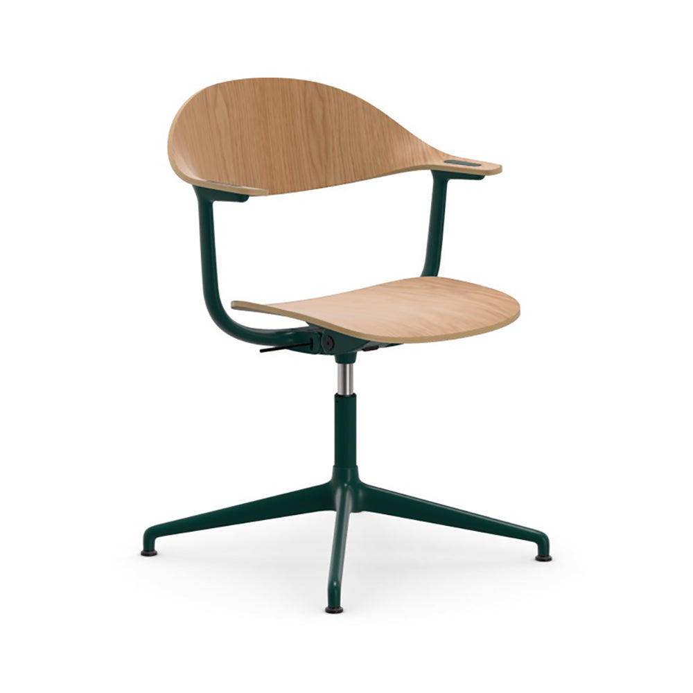 Mynt Plywood Task Chair Chairs Vitra Bottle Green Powder Coated Aluminum 4-Star Base