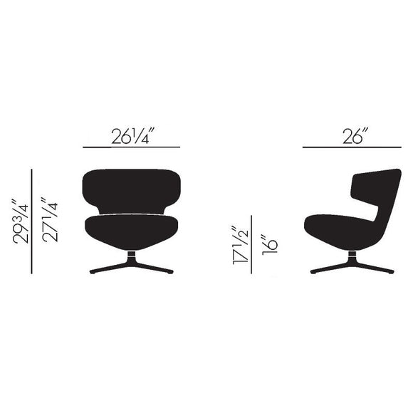 Petit Repos Swivel Lounge Chair Chairs Vitra