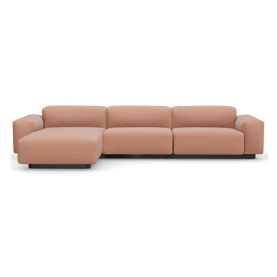 Soft Modular 3-Seater Sofa with Chaise Longue Sofas Vitra Iroko 2 Salmon Low: 20.25 in height Left Chaise Longue
