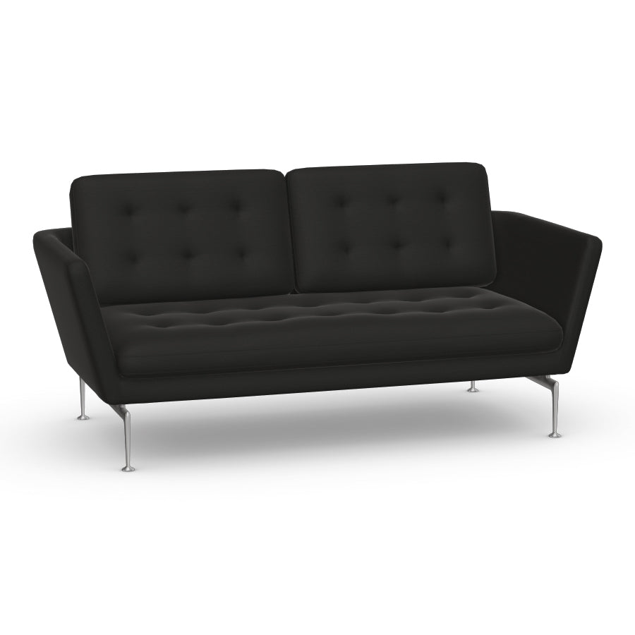 Suita 2-Seater Sofa with Tufted Cushions Sofas Vitra Dumet Carbon / Black Polished Aluminum Sofa Only