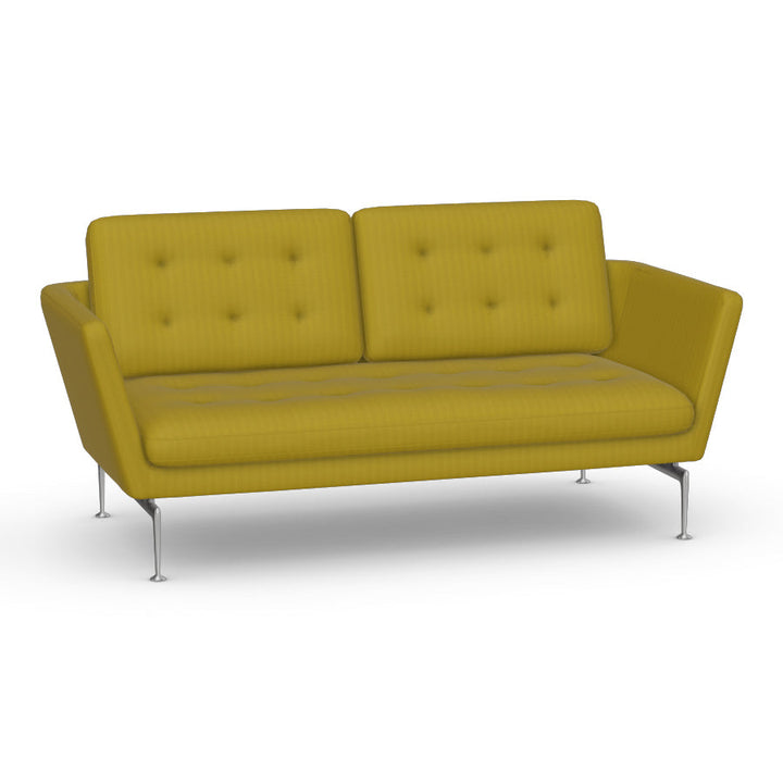 Suita 2-Seater Sofa with Tufted Cushions Sofas Vitra Dumet Yellow Melange Polished Aluminum Sofa Only