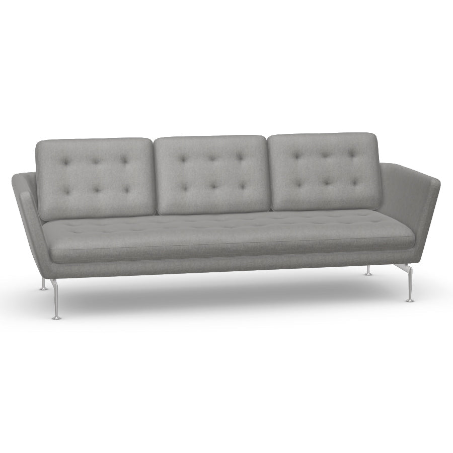 Suita 3-Seater Sofa with Tufted Cushions Sofas Vitra Cosy 2 Pebble Gray Polished Aluminum Sofa Only