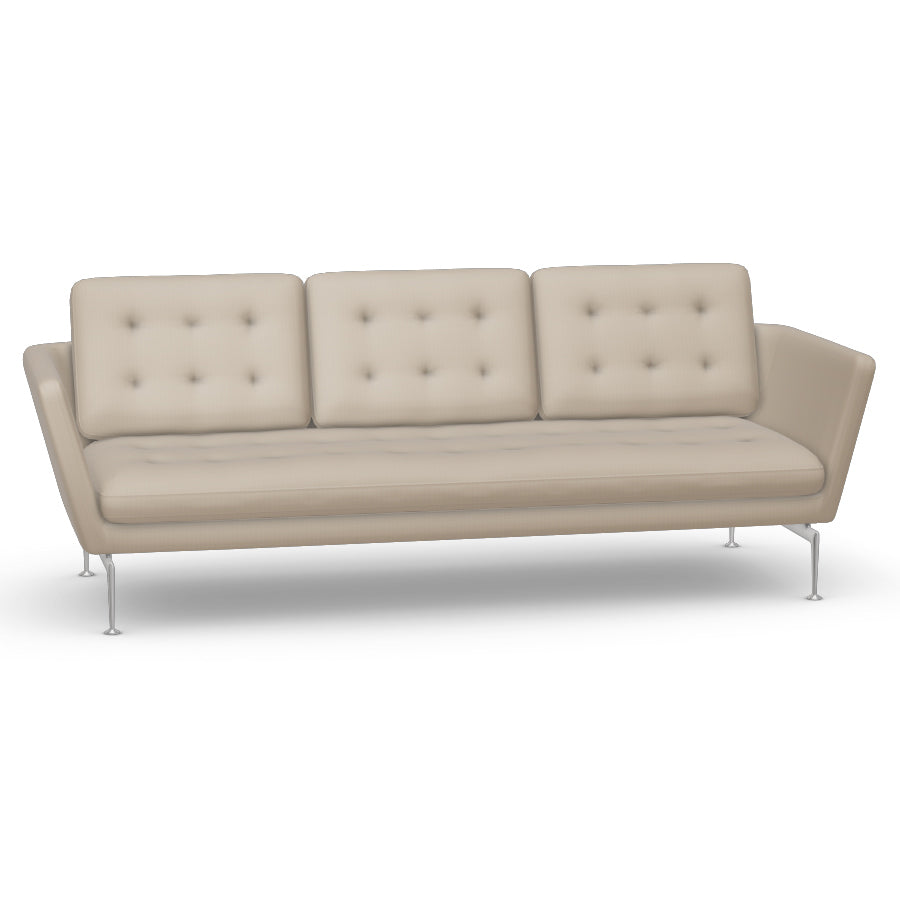 Suita 3-Seater Sofa with Tufted Cushions Sofas Vitra Dumet Beige / Gray Polished Aluminum Sofa Only