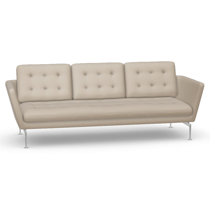 Suita 3-Seater Sofa with Tufted Cushions Sofas Vitra Dumet Beige / Gray Polished Aluminum Sofa Only