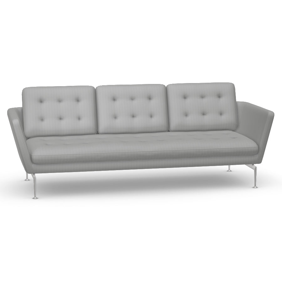 Suita 3-Seater Sofa with Tufted Cushions Sofas Vitra Dumet Pebble Melange Polished Aluminum Sofa Only