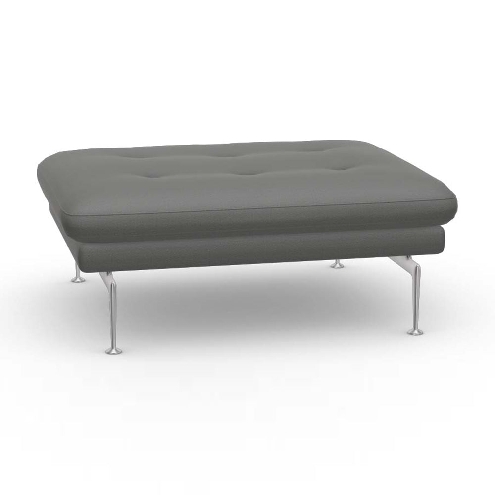 Suita Tufted Ottoman Ottomans Vitra Dumet Sierra Gray Melange Polished Aluminum