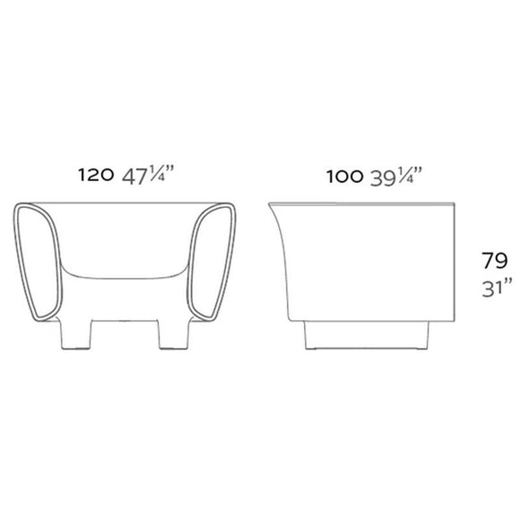 Bum Bum Lounge Chair Outdoor Vondom   