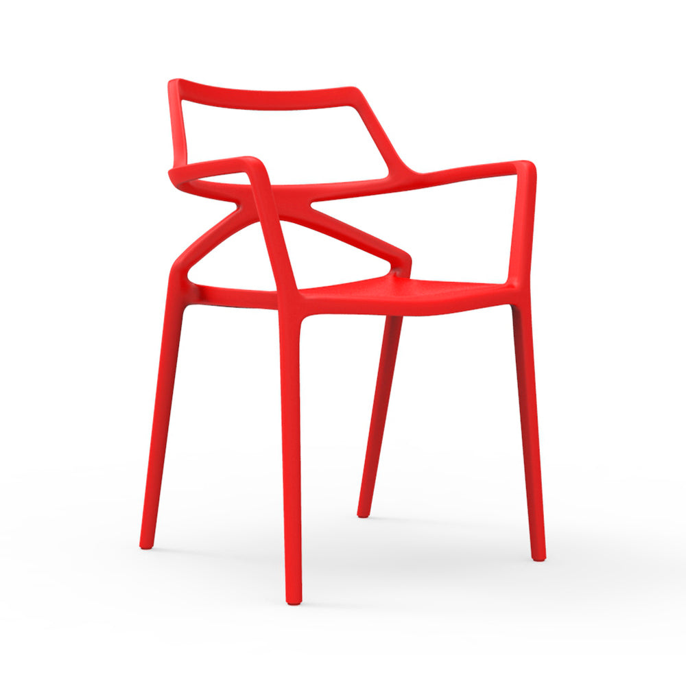 Delta Armchair (Set of 4) Outdoor Vondom Basic Red  