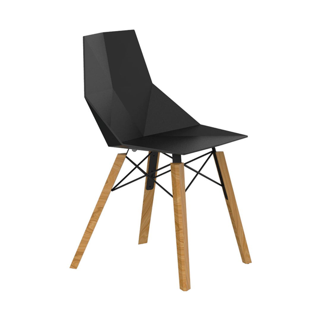 Faz Wood Chair (Set of 4) Outdoor Vondom Black Wood 2