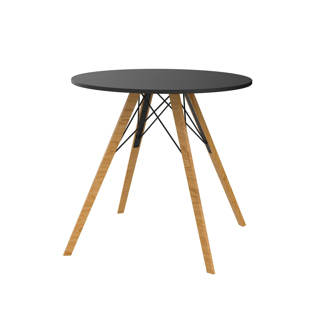 Faz Wood Round Dining Table Outdoor Vondom Black  