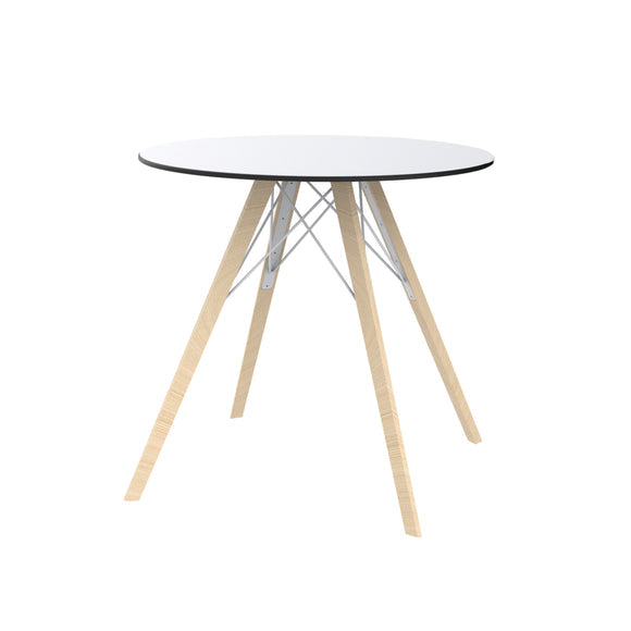 Faz Wood Round Dining Table Outdoor Vondom   
