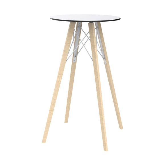 Faz Wood Round High Table Outdoor Vondom   