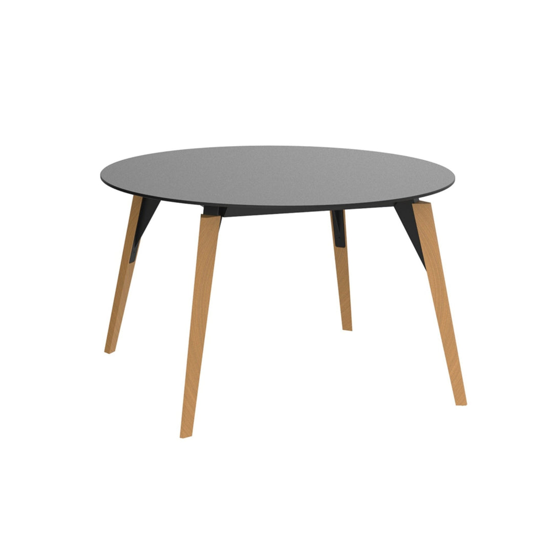 Faz Wood Round Lounge Table Outdoor Vondom Black Wood 2 Small: 47.25 in diameter