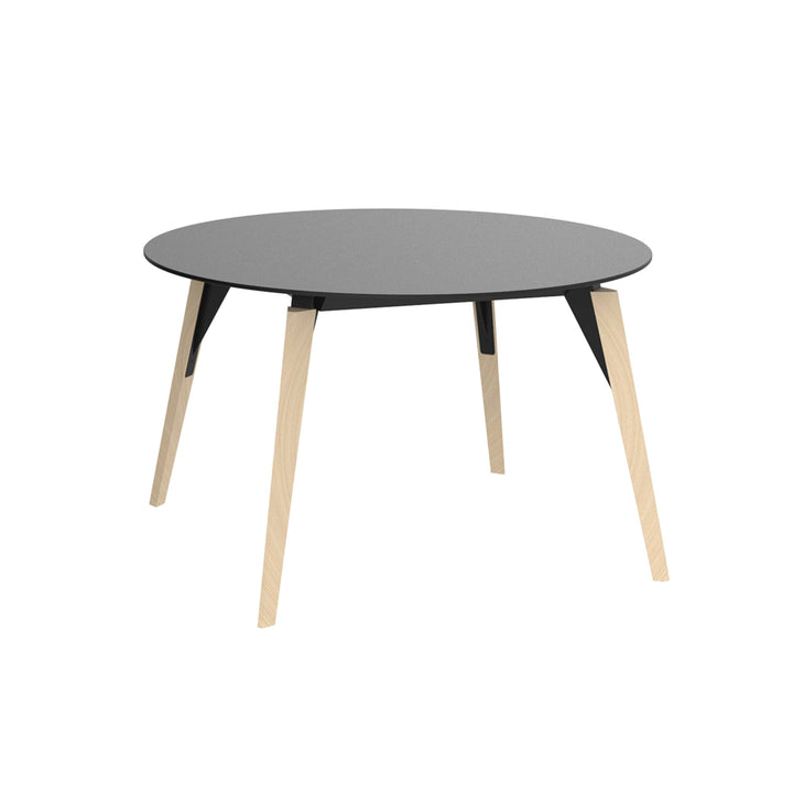 Faz Wood Round Lounge Table Outdoor Vondom Black Wood 1 Small: 47.25 in diameter