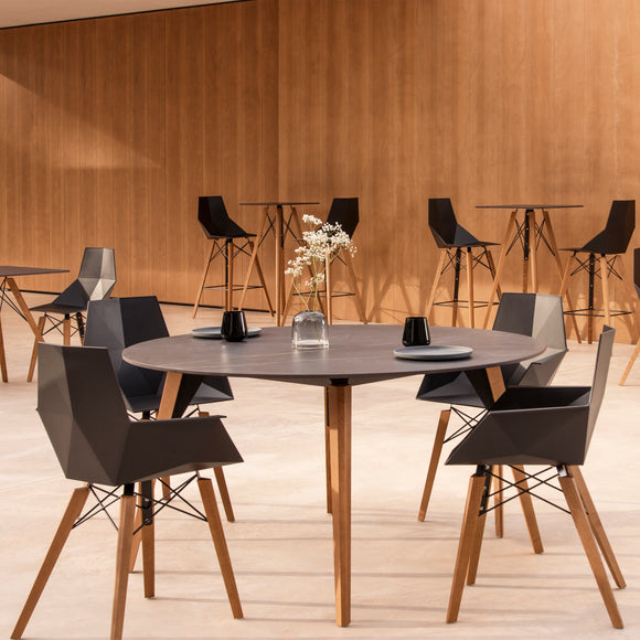 Faz Wood Round Lounge Table Outdoor Vondom   