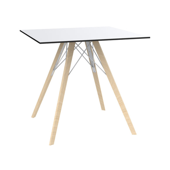 Faz Wood Square Dining Table Outdoor Vondom   