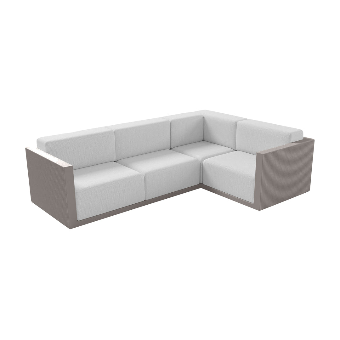 Gatsby Modular 4-Seater Sofa Outdoor Vondom Taupe Right Facing