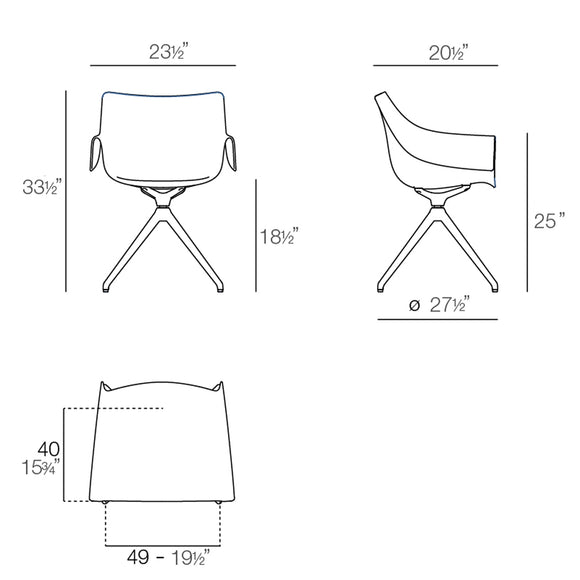 Manta Swivel Armchair (Set of 2) Outdoor Vondom