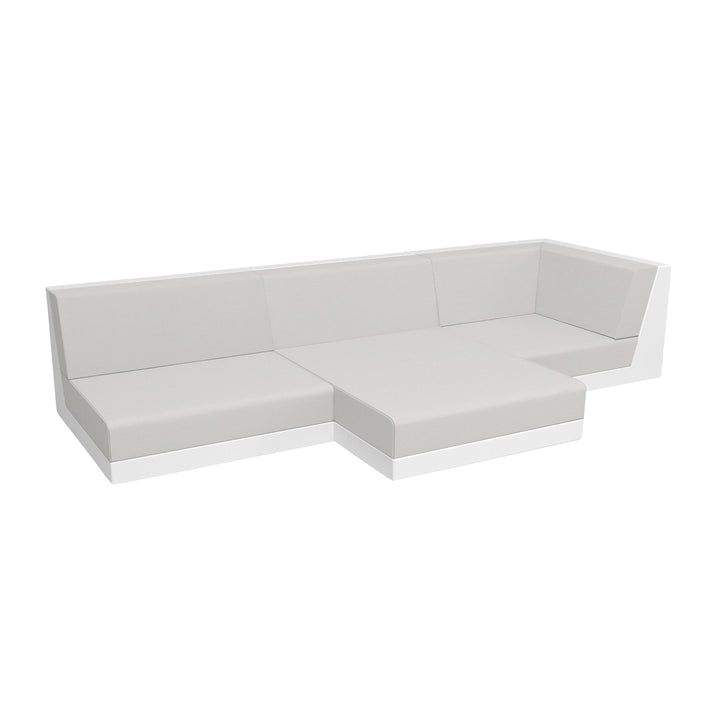Pixel Modular 3-Seater Sofa Outdoor Vondom Silvertex White 1219