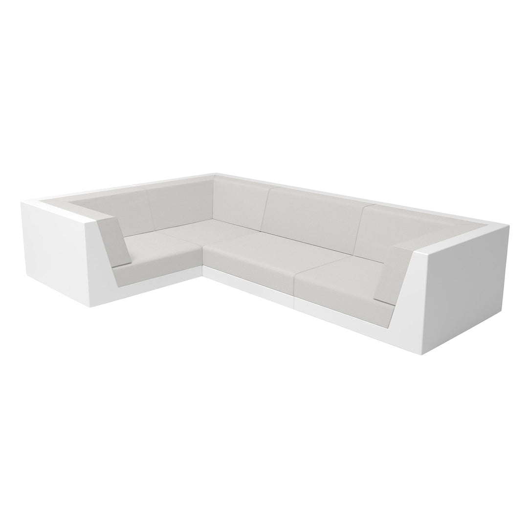 Pixel Modular 4-Seater Sofa Outdoor Vondom Silvertex White 1219  