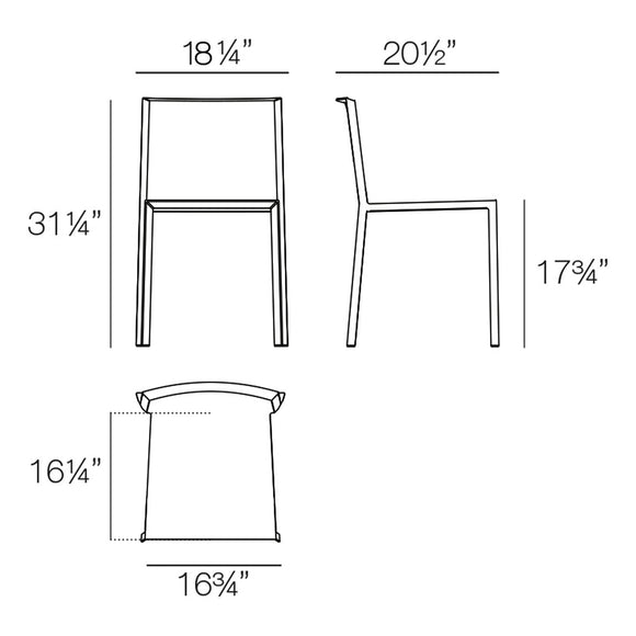 Quartz Side Chair (Set of 4) Outdoor Vondom